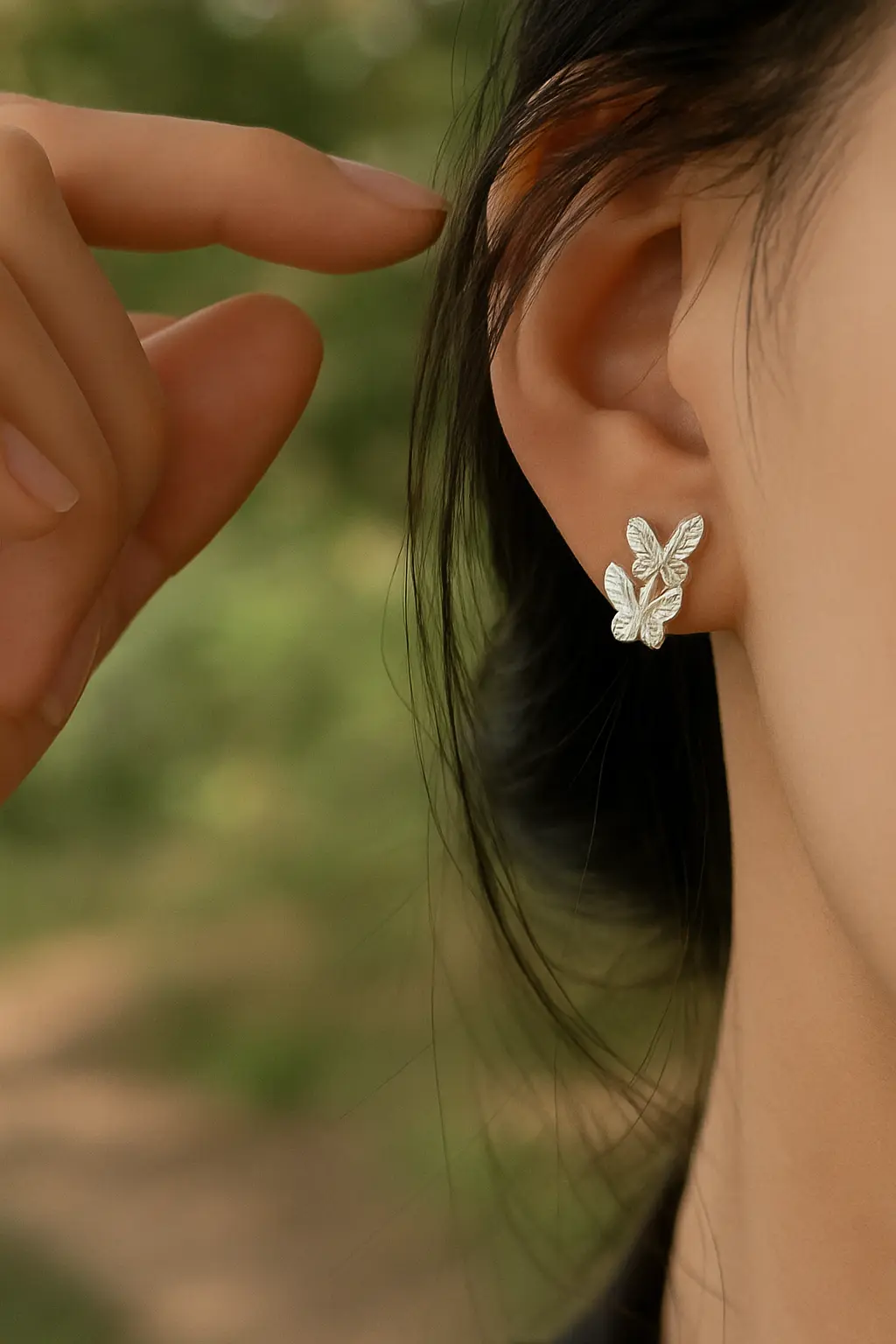 butterfly earing, butterfly tops