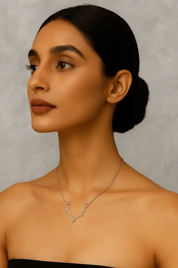 Silver Antler Grace Necklace
