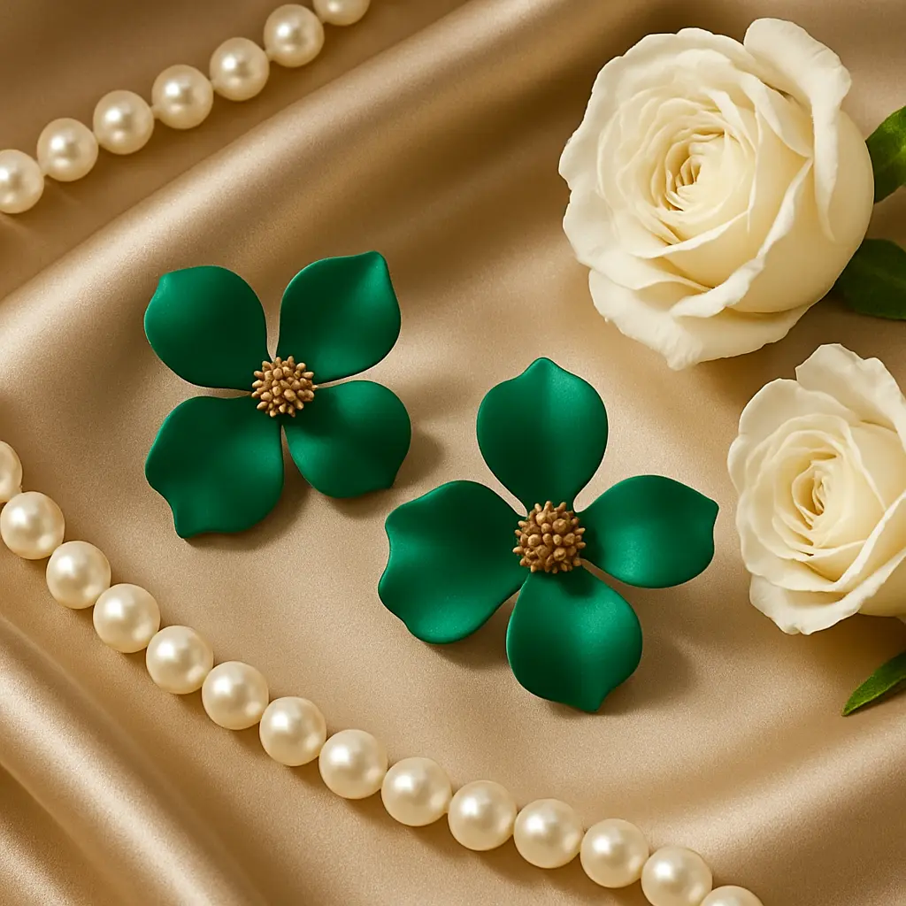 Green Orchid Earing