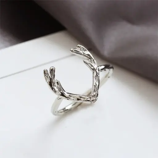 Silver Antler Ring
