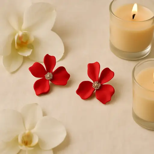Red Orchide Stud